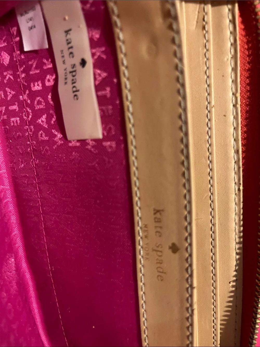 2New Leather Kate Spade Wallets, Red and Beige